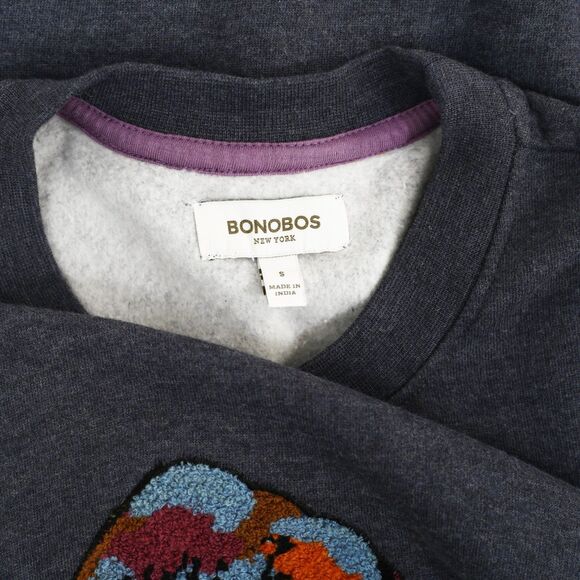 BONOBOS Critter Supersoft Fleece Crew Sweater Embroidered Long Sleeve S 283163 - Picture 11 of 11